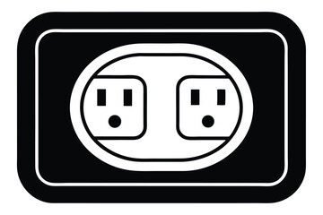 power outlet line art silhouette vector illustration