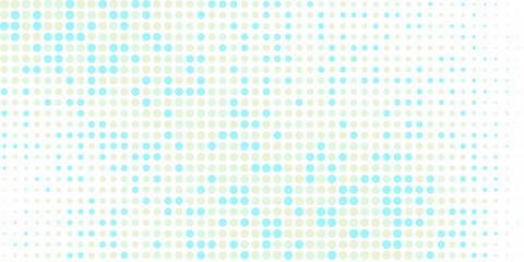 Light Blue, Yellow vector banner with circles, spheres. Abstract spots. Background of Art bubbles in halftone style with colored gradient.