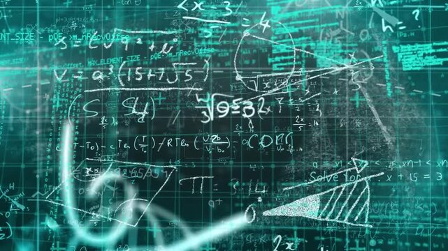 Animation of data processing and shapes over digital lorry on blue background