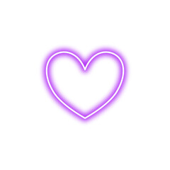 Glowing neon heart. futuristic Valentines Day design elements. Vector illustration.
