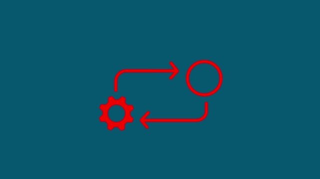 Process icon in flat style isolated on white. Process symbol in black for your web site design on white background, 4k video animation