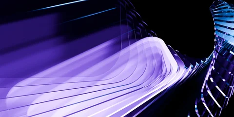 Cyber elements made of transparent glass and liquid acrylic purple blue glow on black backdrop cinematic tech background design cover art music visuals 3d rendering © IM_VISUALS