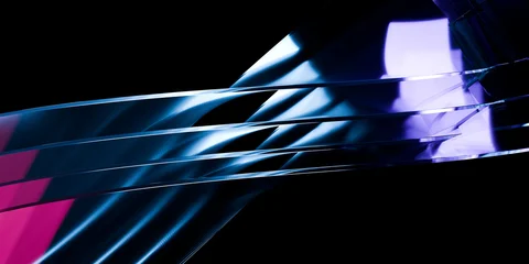 Abstract glass prism arc and radiating panels with holographic gradient highlights sleek sci fi technology background keynote slides hero wallpaper 3d rendering © IM_VISUALS