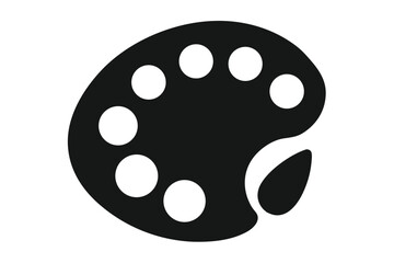 Fototapeta premium painter palette line art silhouette vector illustration