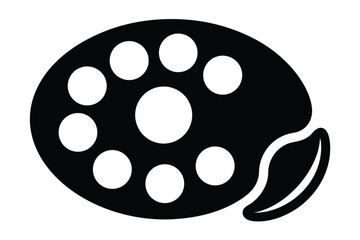 Obraz premium painter palette line art silhouette vector illustration