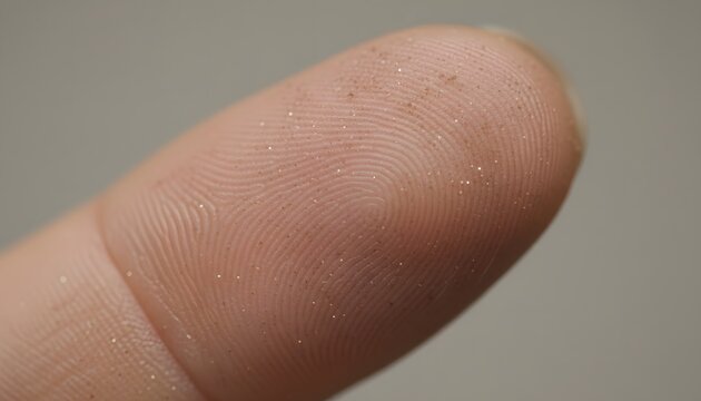 Macro Shot of Human Fingerprint Texture with Glitter Dust