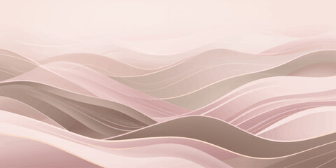 Obraz premium Soft pink abstract background featuring flowing silk waves and smooth satin curves in a light wavy pattern for a modern fabric texture wallpaper design
