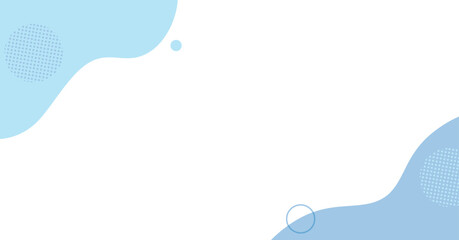 流体シェイプの背景イラスト素材　flat hand drawn fluid blue shapes background.Cute abstract shapes.Vector loose frame.