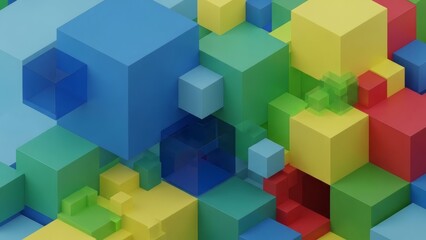 Naklejka premium Colorful 3D Cubes Background Texture Pattern.
