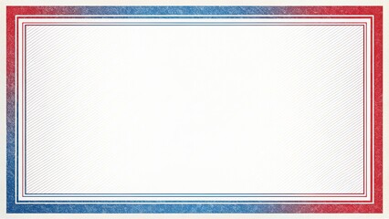 Vibrant red and blue border design with white background