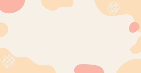 流体シェイプの背景イラスト素材　flat hand drawn fluid blue shapes background.Cute abstract shapes.Vector loose frame.