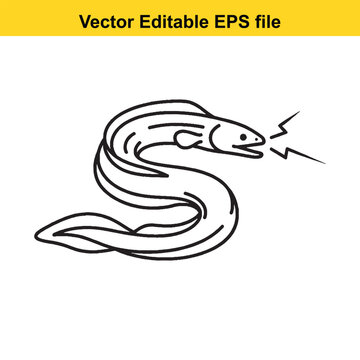  Angry snake biting with lightning bolt vector illustration