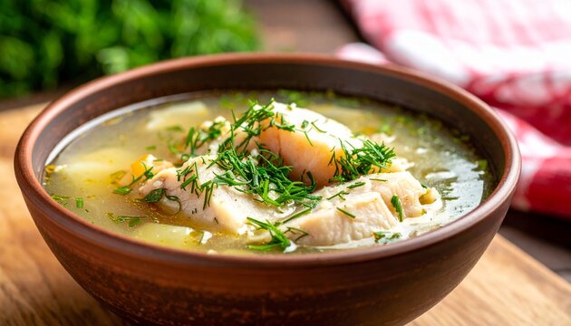Russische Ucha-Fischsuppe regional