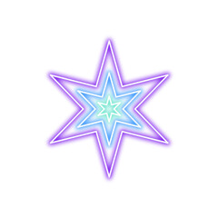 Obraz premium Glowing neon star. Vector illustration 