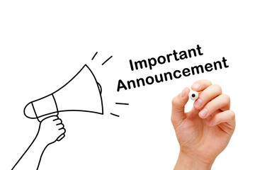 Megaphone Important Announcement Concept