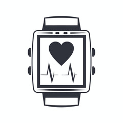 Minimalist Cardiac Pulse Icon for Healthcare Technology and Clinical Monitoring Design