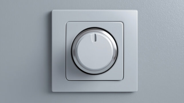 A white switch with a silver knob