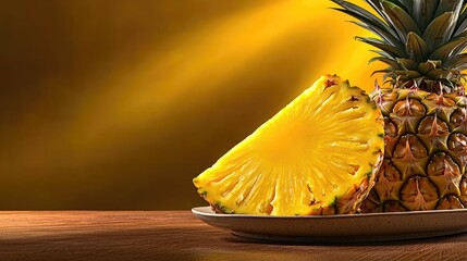 Pineapple slice on plate