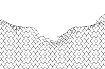 Broken wire mesh fence background © natrot