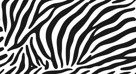 Seamless black white zebra stripe animal pattern