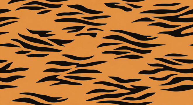 Seamless orange tiger stripe animal print pattern