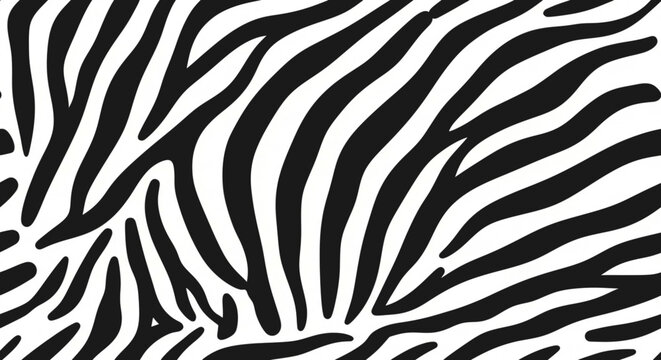 Seamless black white zebra stripe animal pattern