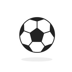 Obraz premium Traditional soccer ball with classic hexagonal and pentagonal paneling. Minimalist black silhouette vector representing global football culture, professional sports competition, and athletic teamwork.
