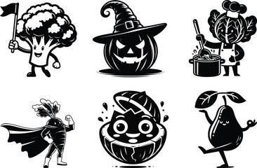 Massive veggie life silhouette bundle set with every garden vegetable