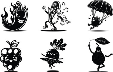 Popular veggie life silhouette bundle set for trending diy projects and craft