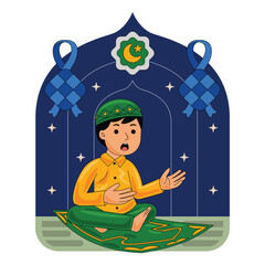 Man Praying on a Prayer Mat