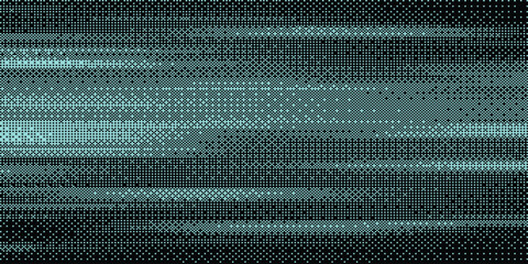 Abstract digital noise background with horizontal scan lines and glowing cyan dots, technological glitch effect