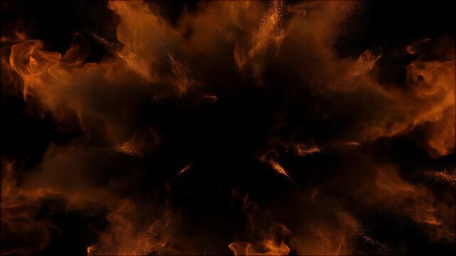 Fireburst Effect in Slow Motion Explosion of Flame Dissipates into Black