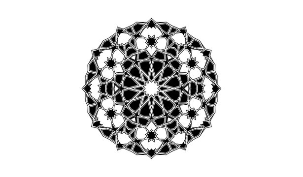 Minimal Colorful Islamic Geometric Circle Ornament