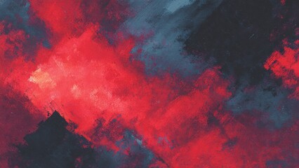 赤い色彩が広がる感情的な抽象アート 背景素材