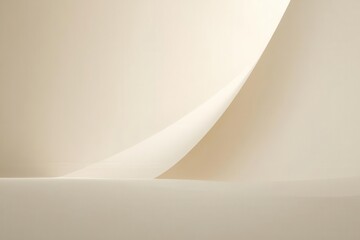Minimalist Abstract Studio Space with Curved Lines and Neutral Tones