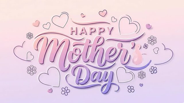 Beautiful happy mothers day greeting card design for a professional motion animation video project