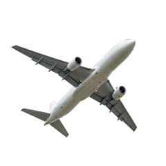 Obraz premium Commercial airliner in flight isolated on transparent background