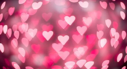 Heart shaped Lights on Pink Background