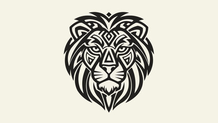 Obraz premium Stylized Lion Head Tribal Tattoo Design.