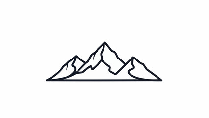 Stylized mountain range outline simple vector illustration.