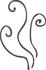 Obraz premium Smell steam and smoke lines icon. Air wind and scent linear hand drawn doodle. Hot vapor, aroma, smell, waves from food sketch.