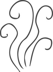 Fototapeta premium Smell steam and smoke lines icon. Air wind and scent linear hand drawn doodle. Hot vapor, aroma, smell, waves from food sketch.
