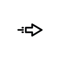 Simple black arrow icon pointing right on a clean background interface design