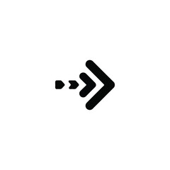 Arrow symbol transitioning through stages, pointing rightward direction, simple illustration