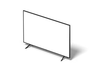 Smart TV Blank Screen 3d Render Isolated White for Mockup 3