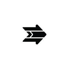 Abstract arrow symbol pointing rightwards direction indication movement navigation
