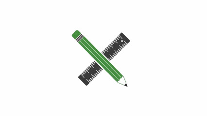 Green pencil with black sharpener.
