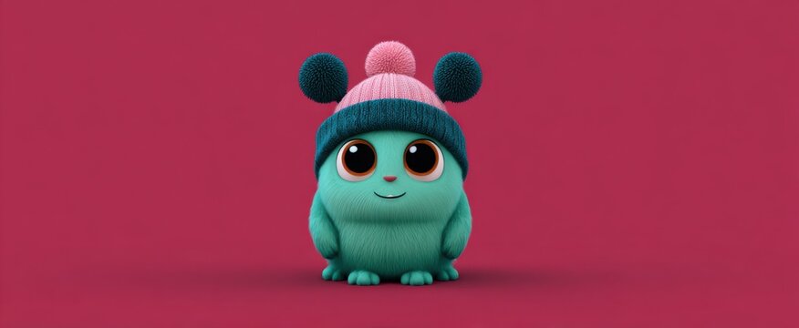 playful colorful conceptual image showcasing a quirky adorable creature for youth brand