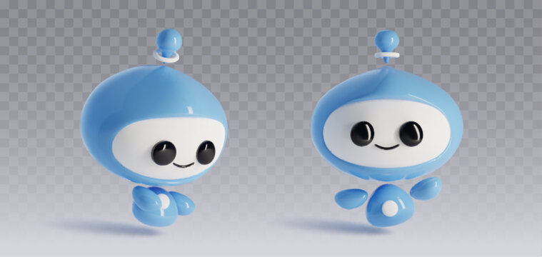 3d blue heads