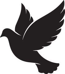 Obraz premium Flying dove silhouette vector illustration symbol of peace spirituality freedom elegance design